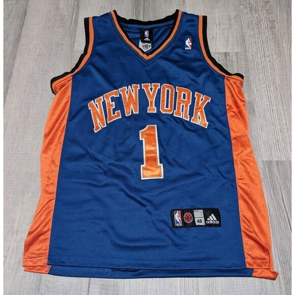 Amare Stoudemire Signed Jersey NY Knicks Adidas Size 48 Blue Stitched NO COA